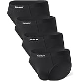 DAVID ARCHY Men's Seamless Bamboo Rayon Briefs, Breathable Soft Underwear with No-Fly Pouch 4-Pack