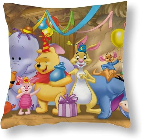 Amazon Co Jp プー イーヨー ピグレット ティガー 誕生日パーティー ピローケース クッションカバー 飾り ベッド 背当て サテン織り 色褪せない 防ダニ 抗菌 防臭 滑らか 柔らかい ホーム キッチン