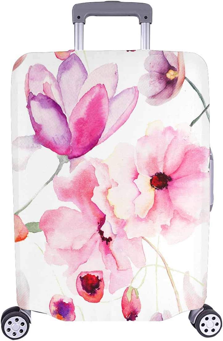 InterestPrint Spring Pink Flowers Floral Luggage Cover