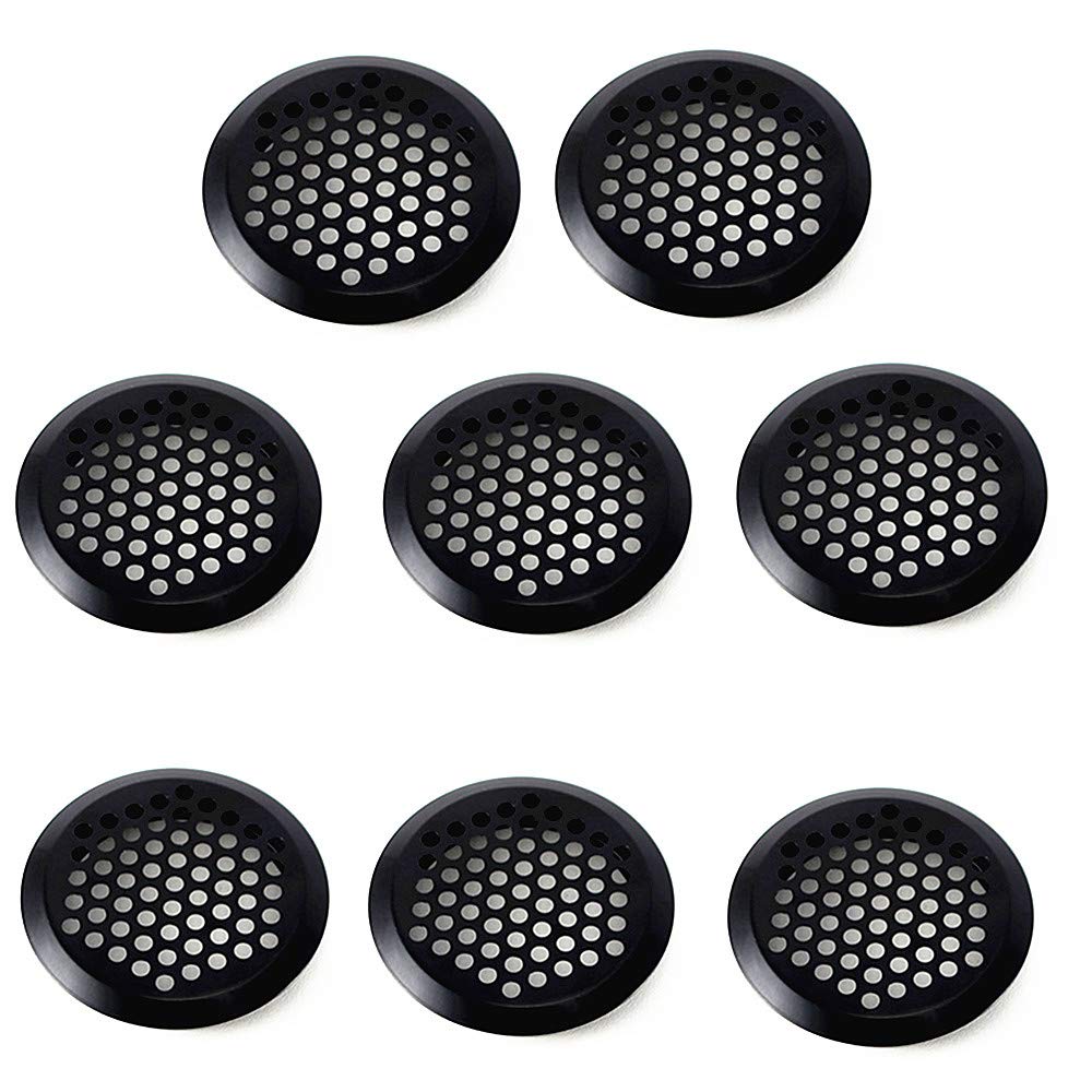 8 Pcs Black Round Air Vent 35 mm Grill Cover Ducting Ventilation Cover for Wall Kitchen Ceiling