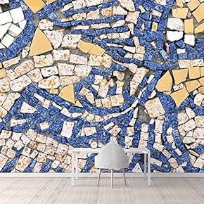 Wall Mural Realistic Rock Colorful Bricks Removable Self-Adhesive Large Wallpaper - 66x96 inches