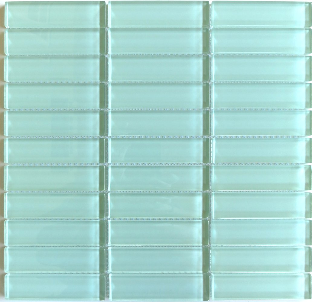 Lush Modwalls Seafoam Green Glass 1x4 Kitchen Backsplash Tiles