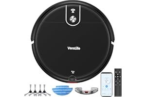 VersLife Robot Vacuum and Mop Combo, 2 in 1 Robotic Vacuum Cleaner with 3000Pa Suction, Remote/APP/Voice Control, Schedule Clean and Automatic Recharge, Ideal for Hard Floor, Carpet, Pet Hair
