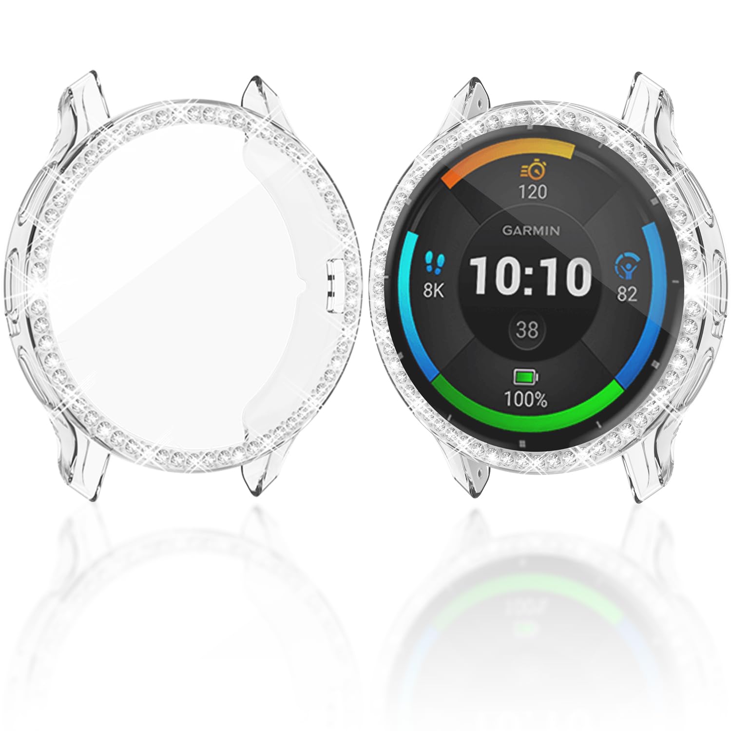 Photo 1 of [2 Pack] RICHONE Bling Cases Compatible with Garmin Venu 3 Watch, Soft TPU Diamonds Glitter Clear Screen Protector for Venu 3 45mm, Smartwatch Face Covers Frame Bezel Bumper Accessories Transparent