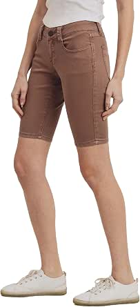 Amazon.com: Rubberband Bermudas ajustadas de tiro regular con figura para  mujer : Ropa, Zapatos y Joyería