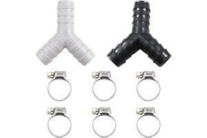 Eastrpupira 2 Pack Washing Machine Hose Splitter, Washing Machine Drain Hose Y-Type Reducer Plastic Connector, for Split Pipe Connection Three-Way Adapter Y Shaped