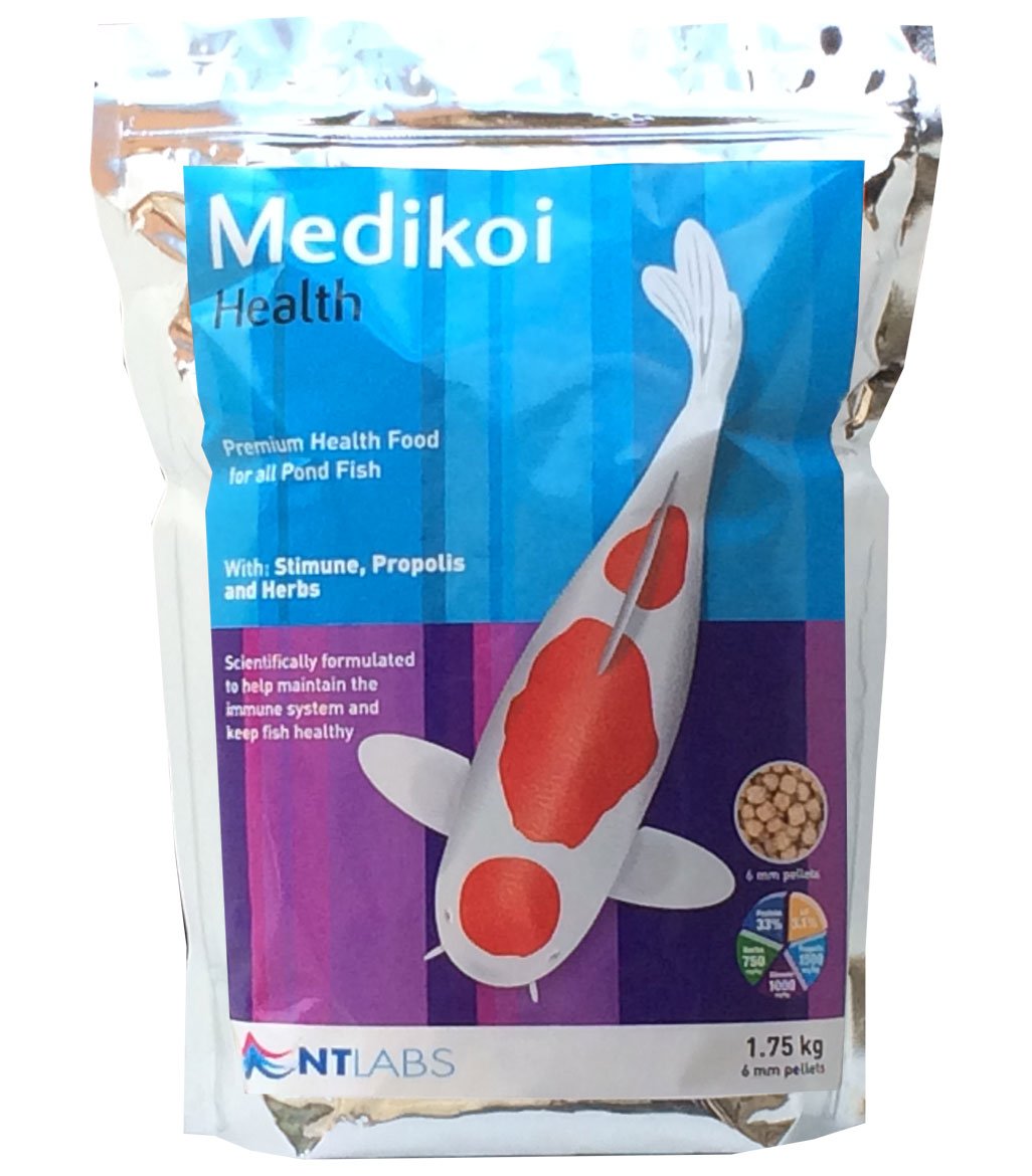 NT Labs Pond & Koi Fish Food Pellets Medikoi Health 1.75kg 6mm Bag Complete Food