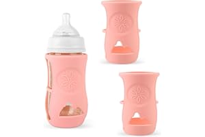 3 Packs Baby Bottle Silicone Sleeve for Philips Avent Baby Bottle 4oz/8oz (Pink 8oz)