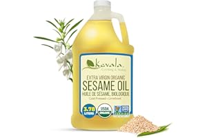 Kevala Sesame Oil, Organic – Bio Oil – Massage Oil - Sesame Seed Oil – Cooking Oil – 128 fl oz - 1 Gallon - 3,785ml