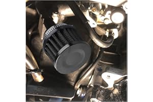 DUSCOKE 1" Car Air Intake Filter, 25mm Auto Crankcase Cold Air Filter Cleaner with Adjustable Clamp, Universal Vent Valve Cover Breather for Car, Motorcycle (Black)