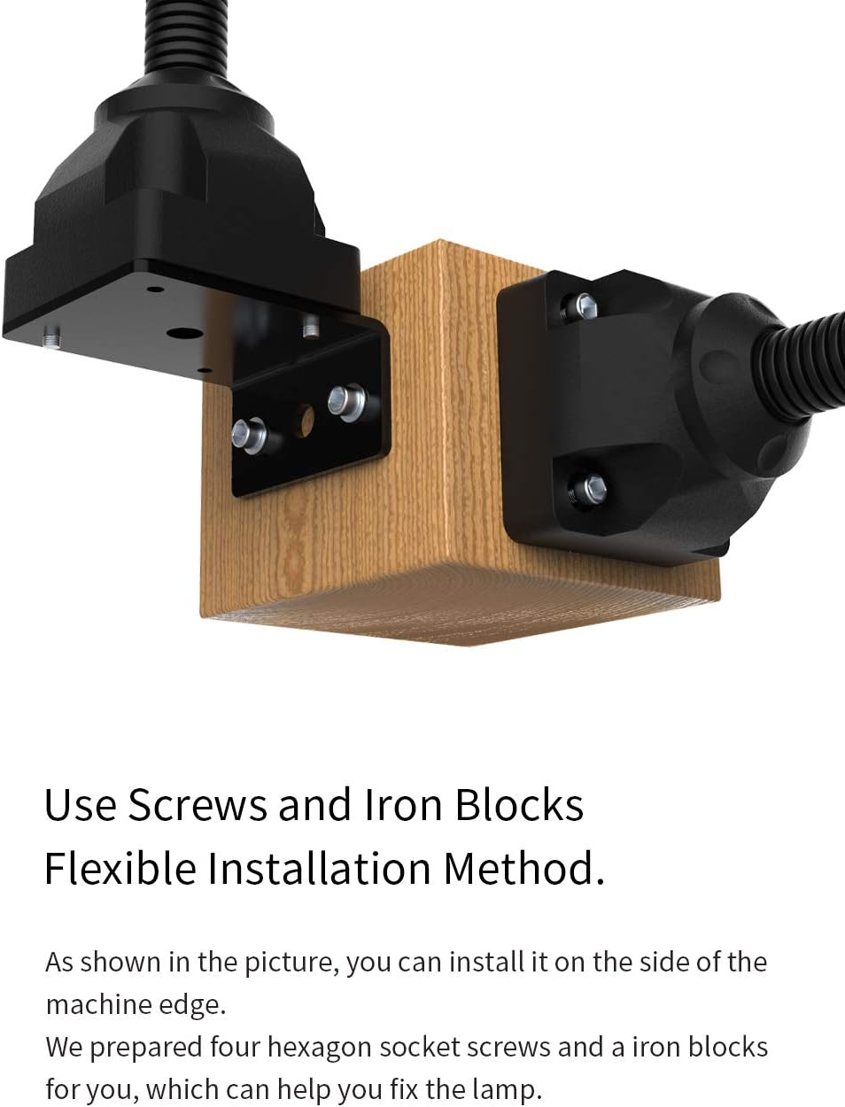 LED Machine Work Light, 500 Lumen 220V Industrial Machine Light with Flexible Gooseneck and