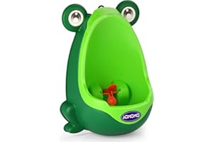 AOMOMO Toddler Urinal for Boys, Frog Potty Training Toilet with Spinning Target, Ages 1-6 (Green)
