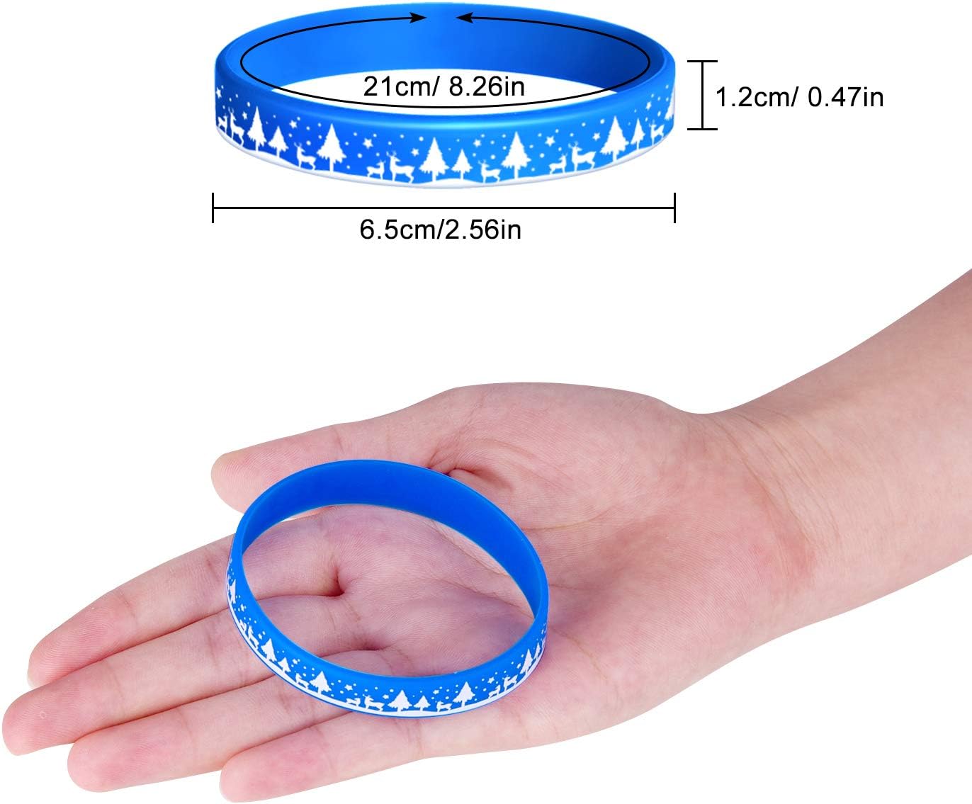 FEPITO 42 Pieces Christmas Silicone Wristbands Rubber Band Bracelets for Christmas Party Decoration Supplies 7 Merry Xmas Style - Image 4