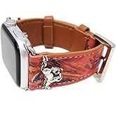 Emulily Western Compatible with Apple Watch Band 38/40mm Squash Blossom Western Horse