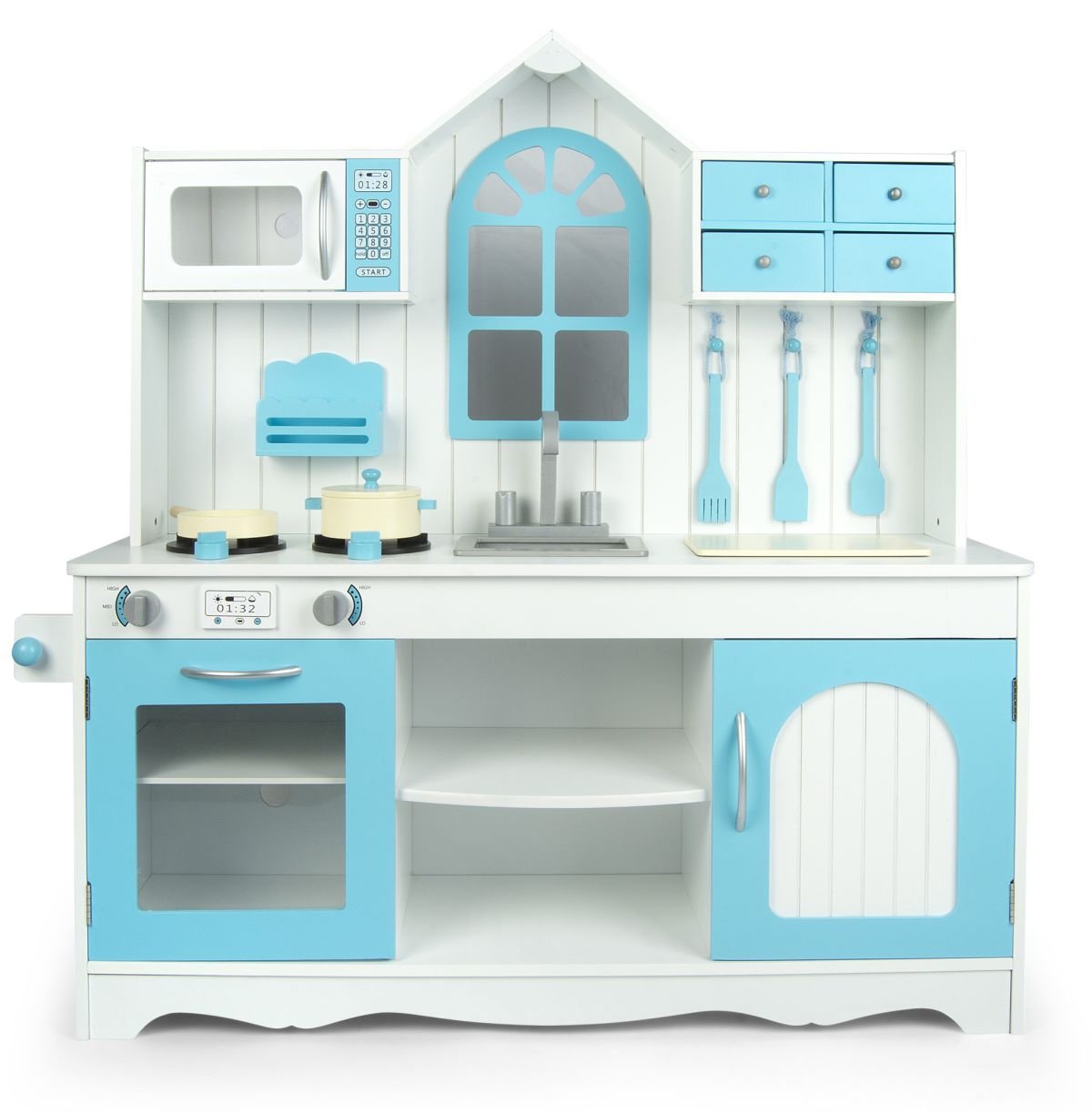 blue toy kitchen