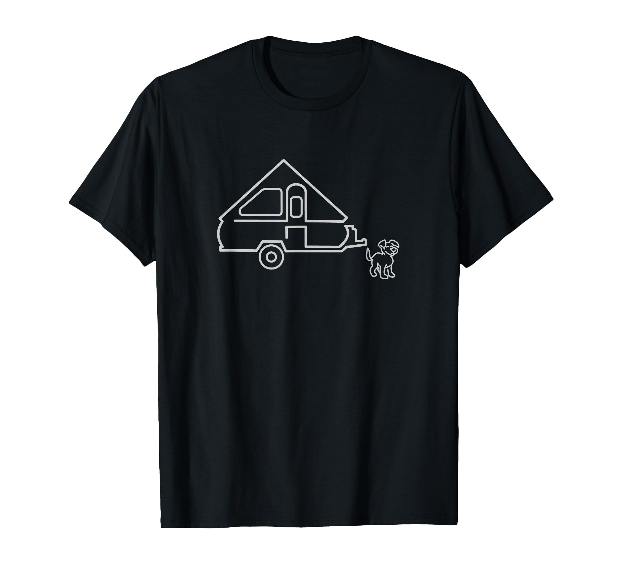 Dog Aliner A-frame Travel Trailer | Happy Camper Dog T-Shirt
