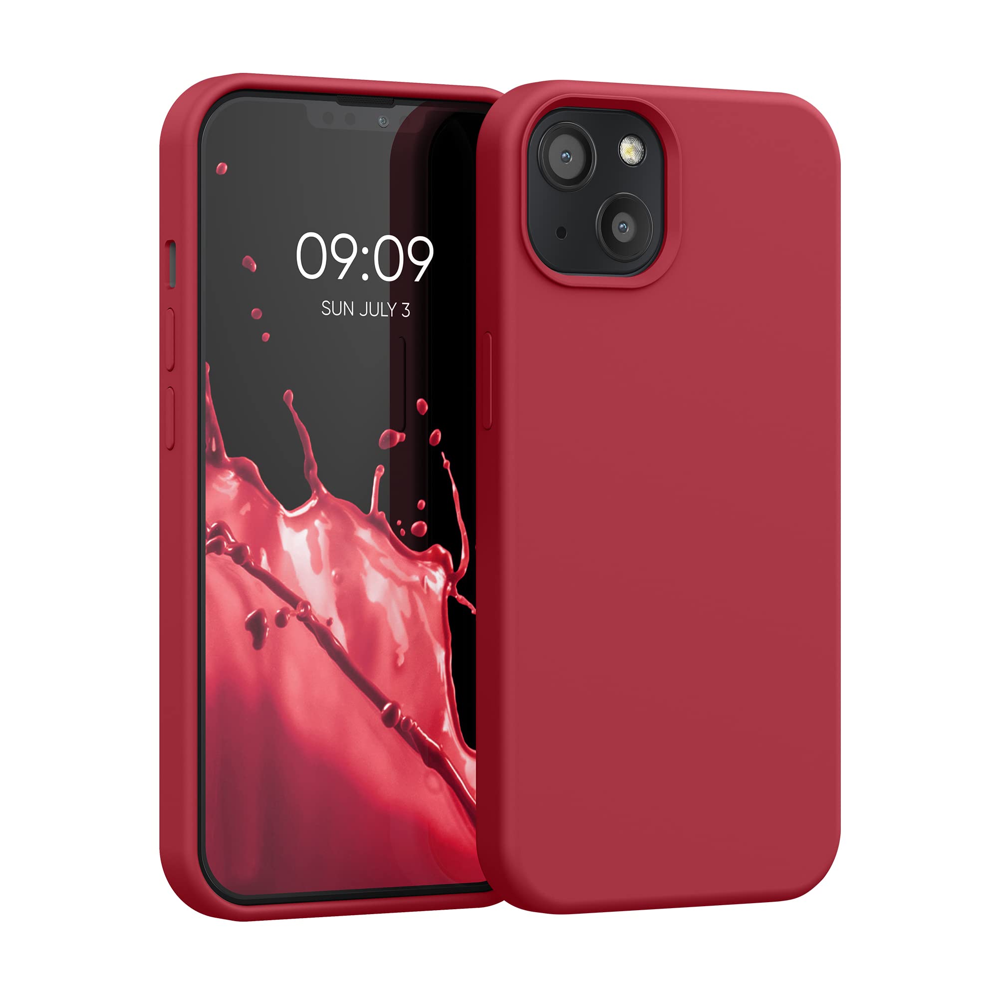 kwmobile Case Compatible with Apple iPhone 13 Case - TPU Silicone Phone Cover with Soft Finish - Sweet Cherry — image 1