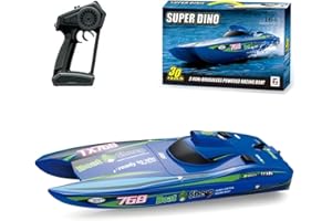 RoverXdiy Brushless RC Boat – Fully Proportional High-Speed Turbo Electric Remote Control Speedboat, Waterproof Large Racing 