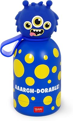 - Botella de agua para niños Hot&Cold BFF, Monster, doble capa de acero inoxidable 18/8 con cierre hermético, se mantiene caliente durante 12 h y fría durante 24 h, capacidad 310 ml