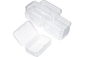 HI.FANCY 6Pcs Clear Plastic Beads Storage Containers Boxes Mini Storage Containers Box Clear Storage Small Plastic Containers with Lids for Small Items Beads Business Cards Pills Beads Jewellery Craft Items