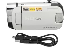 Video Camera Camcorder, 1080P HD 16MP 16X Digital Zoom Vlogging Camera with Fill Light, 2.4 Inch Rotatable Screen, Portable C