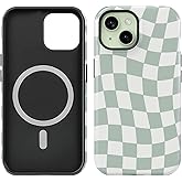 Obbii Compatible with iPhone 15/14/13 Case [Compatible with MagSafe] -Shockproof Protective 8 ft Drop Tested TPU Cover Phone Case 6.1" (Checkerboard, iPhone 15/14/13 6.1")