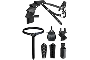 DARFULA Medieval Knight Mens Leather Belt Shoulder Renaissance Viking Armor Faux Leather Arm Retro Accessories