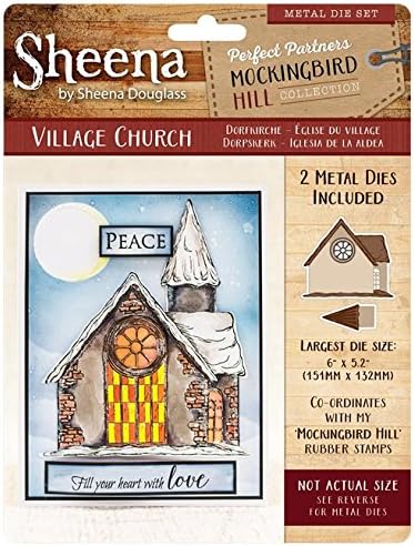 Sheena Douglass Mockingbird Hill Metal Die-Village Church, Silver, 22.5 x 17.3 x 0.4 cm