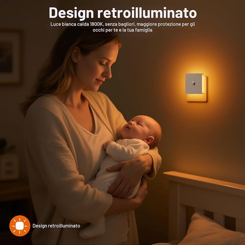 Luce Notturna Bambini,2PCS Luci Notturne,Dimmerabile Luce Notturna da Presa — foto 4 di 7