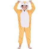 ZOBAYOP Flannel Animal Onesie Costume One Piece Kids Adults Cosplay for Halloween Easter Boys Girls Womens