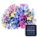 Qedertek Solar String Lights, 21ft 50 LED Fairy Blossom Flower Garden Lights for Outdoor, Home, Lawn, Wedding, Patio, Party and Holiday Decorations (Multi-Color)