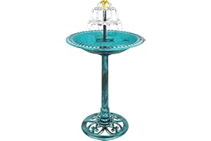 3 Tiered Bird Bath with Solar Pump, Pedestal Bird Baths for The Garden Clearance with Solar Powered Fountain, Garden Decorati