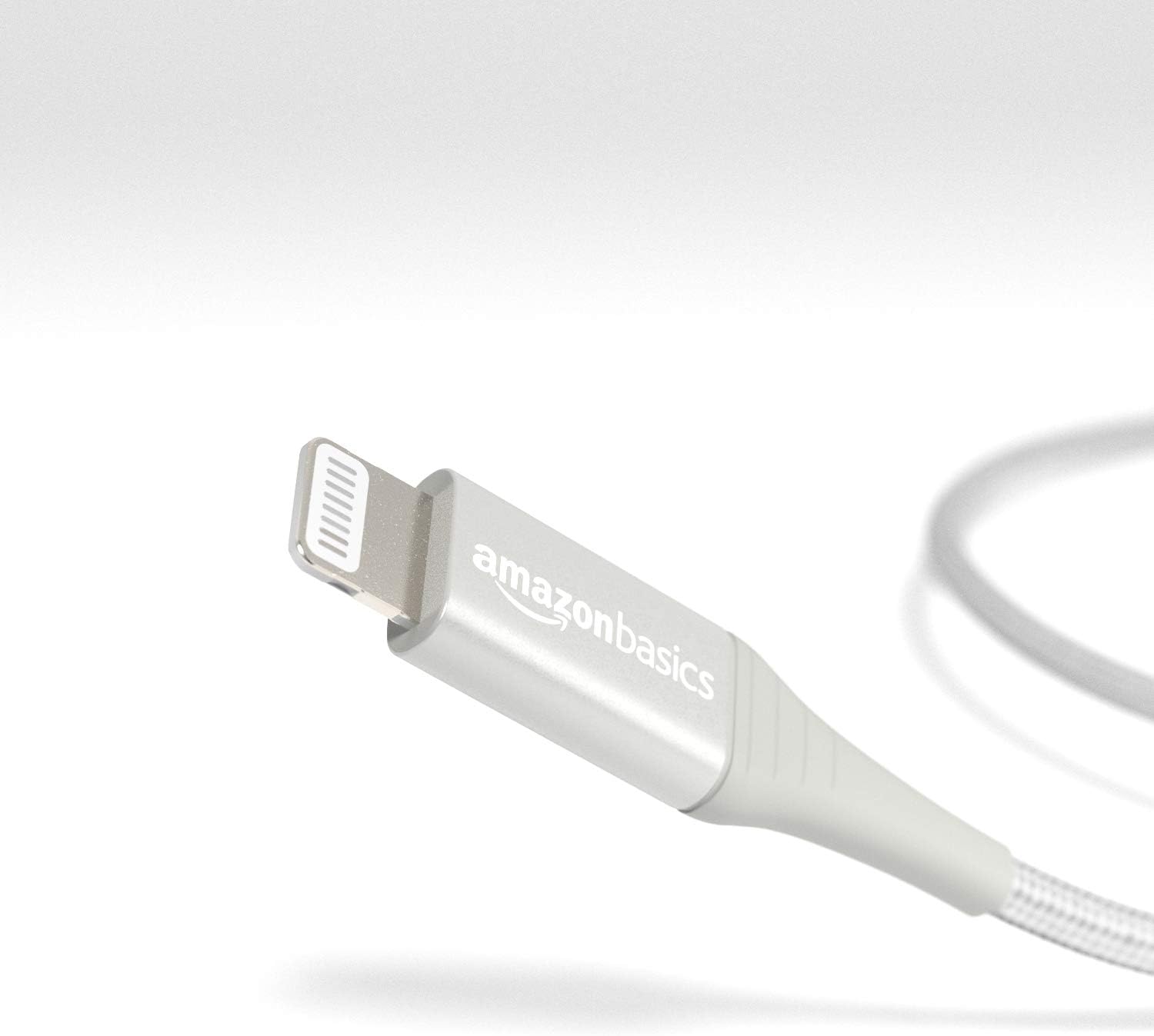 Amazon Basics Double Braided Nylon Lightning to USB-A Cable - Advanced Collection, MFi Certified iPhone Charger, Silver, 0.9 m - Image 4