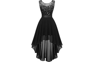 BeryLove Cocktail Formal Dresses 2025 Wedding Guest Party Prom Sleeveless Lace High Low Christmas Dress