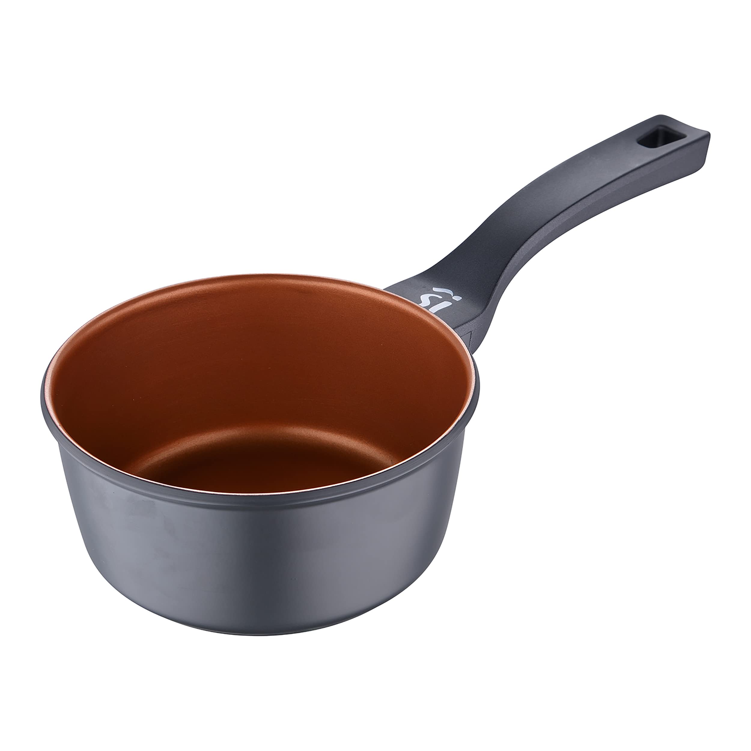 San Ignacio Q3951 Saucepan 16 x 8 cm Bronze cast Aluminum Suitable for Induction, Brown,Grey