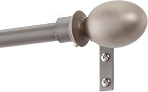 Kenney Baldwin Standard Decorative Window Curtain Rod, 28 to 48-Inch, Antique Pewter