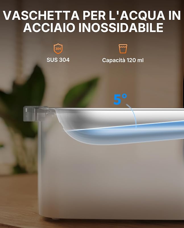 EVERSWEET MAX 2 Fontanella per Gatti Senza Fili, 3L Fontana per Gatti con Sensore, Lavabile in Lavastoviglie, 25dB Ultra Silenziosa, Controllo App Intelligente, 5000 mAh Grande Autonomia