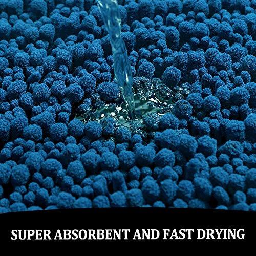 Color&Geometry Original Luxury Chenille Bath Rug Mat, 24x16 Shaggy Rugs