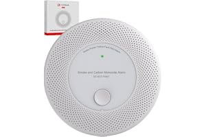 KIMROG 10-Year Battery Combination Smoke & Carbon Monoxide Detector, 2-in-1 CO Detector Alarm with Bright LED, for Home, Garage, RV, V-0 Flame-Retardant Housing(1-Pack)