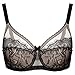 Fanala Women's Lace Underwire Lace Sheer Minimizer Push Up Bra