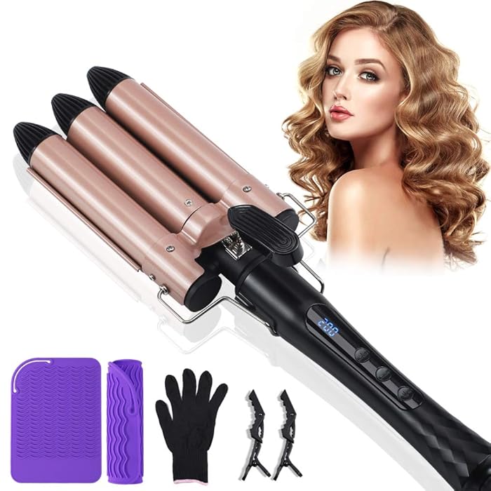 Buy 3 Barrel Curling Iron Wand Soyond 1 Inch Ceramic Tourmaline