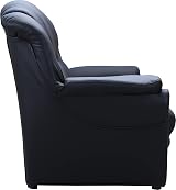 Sofas and More 3 2 Seater Sofa Set Faux Leather Black High Back Living Room view 7