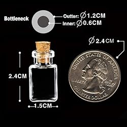 MIGK 24pcs Small Mini Glass Jars Bottles with Cork