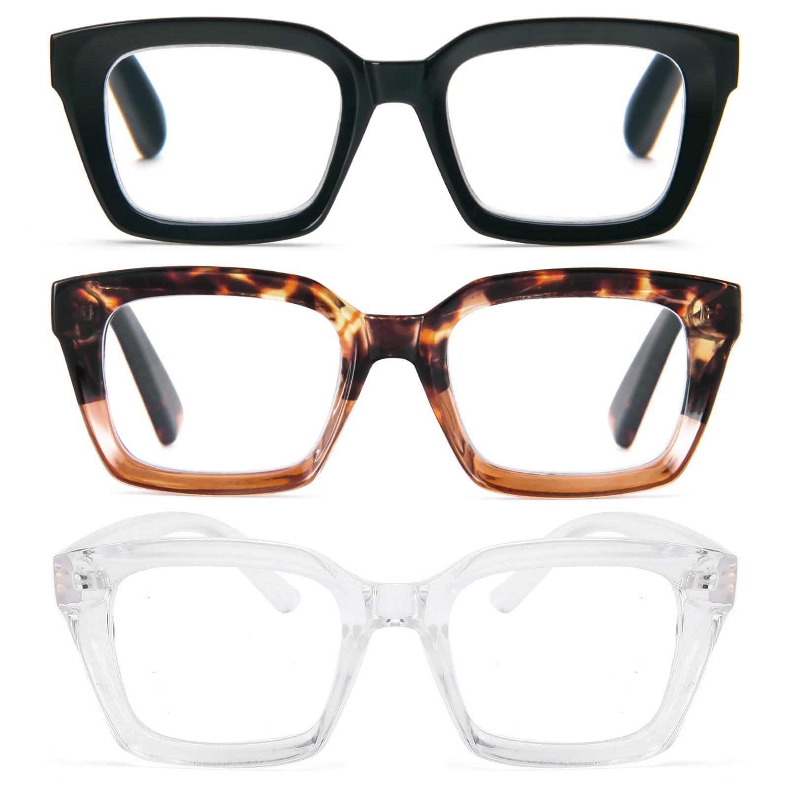 Photo 1 of * only comes with two pairs *
MMOWW Oversized Reading Glasses for Women 3 Pairs Oprah Style Blue Light Blocking Computer Readers +1.0