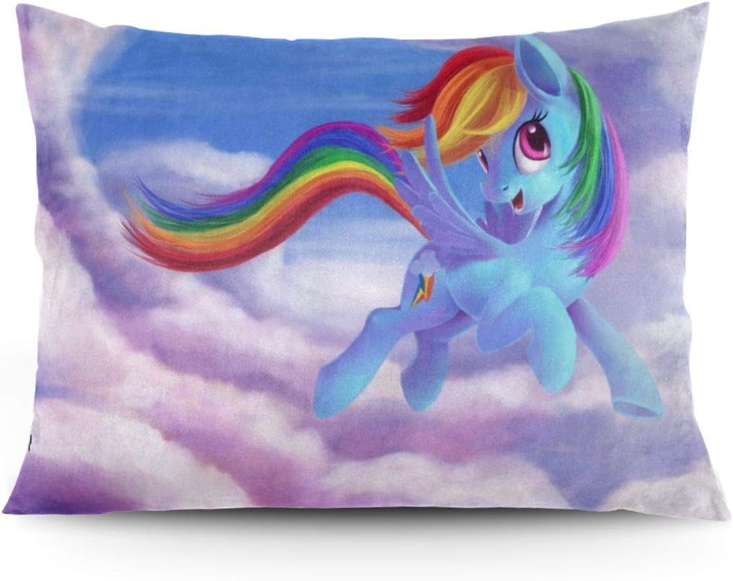 OKIJH Pillow Case Rainbow Dash My Little Pony Friendship is Magic Throw Pillow Covers Cases Zipper, Pillowcases for Home Decor Design Standard Size 20x26 Inch