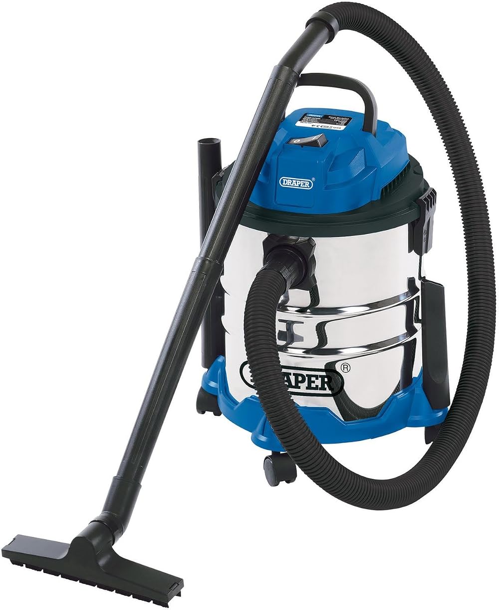 Draper 1250W 20L Wet Dry Vacuum Cleaner Hose Accessories 15kPa 25L/s Home Car