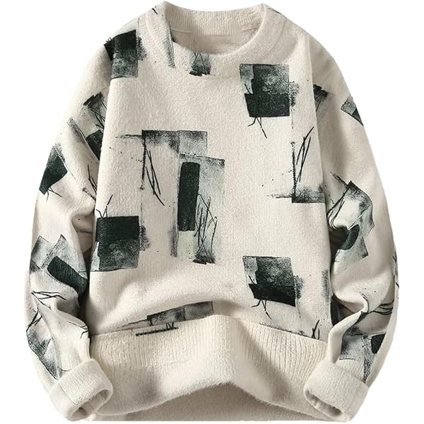 SOLY HUX Men's Y2K Grunge Skull Graphic Sweater - Long Sleeve Crewneck Knit Pullover Goth - View #2