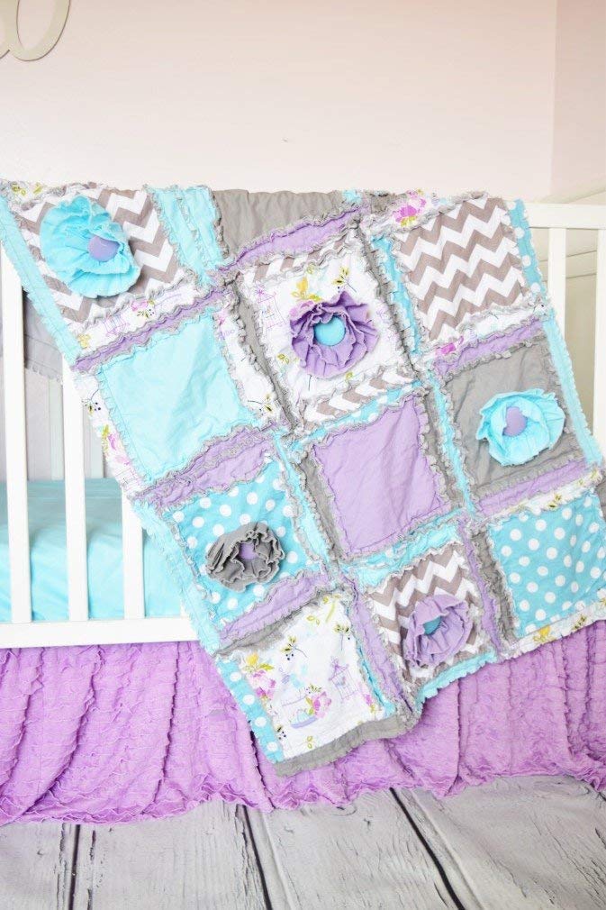 purple and teal crib bedding