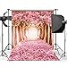 SJOLOON 10x10ft Spring Photography Backdrop Pink Flower Tree Photo Backdrop Cherry Blossoms Street Vinyl Backdrop CP Photography Background Prop 8461
