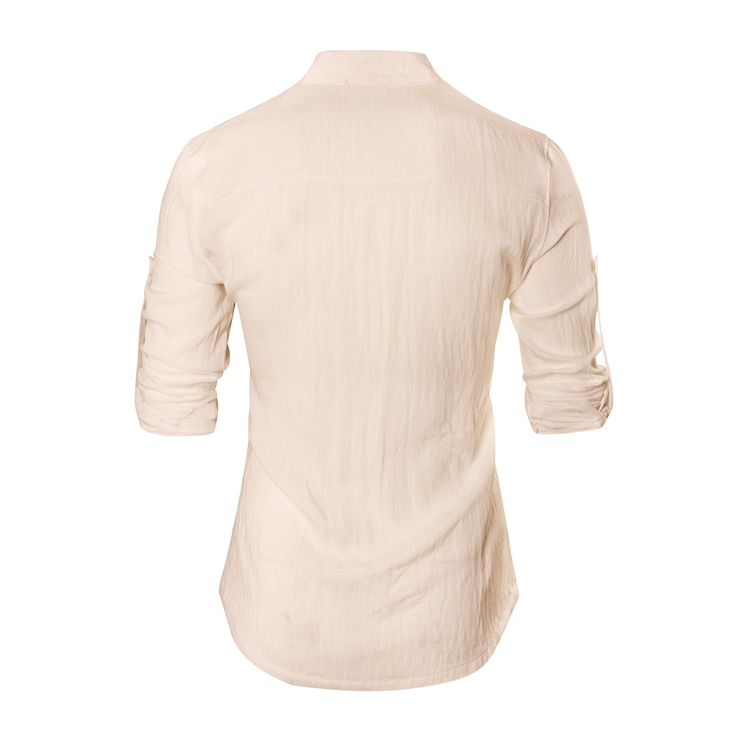 KEYBUR Beloved Mens Henley Neck Long Sleeve Popover Daily Look Linen